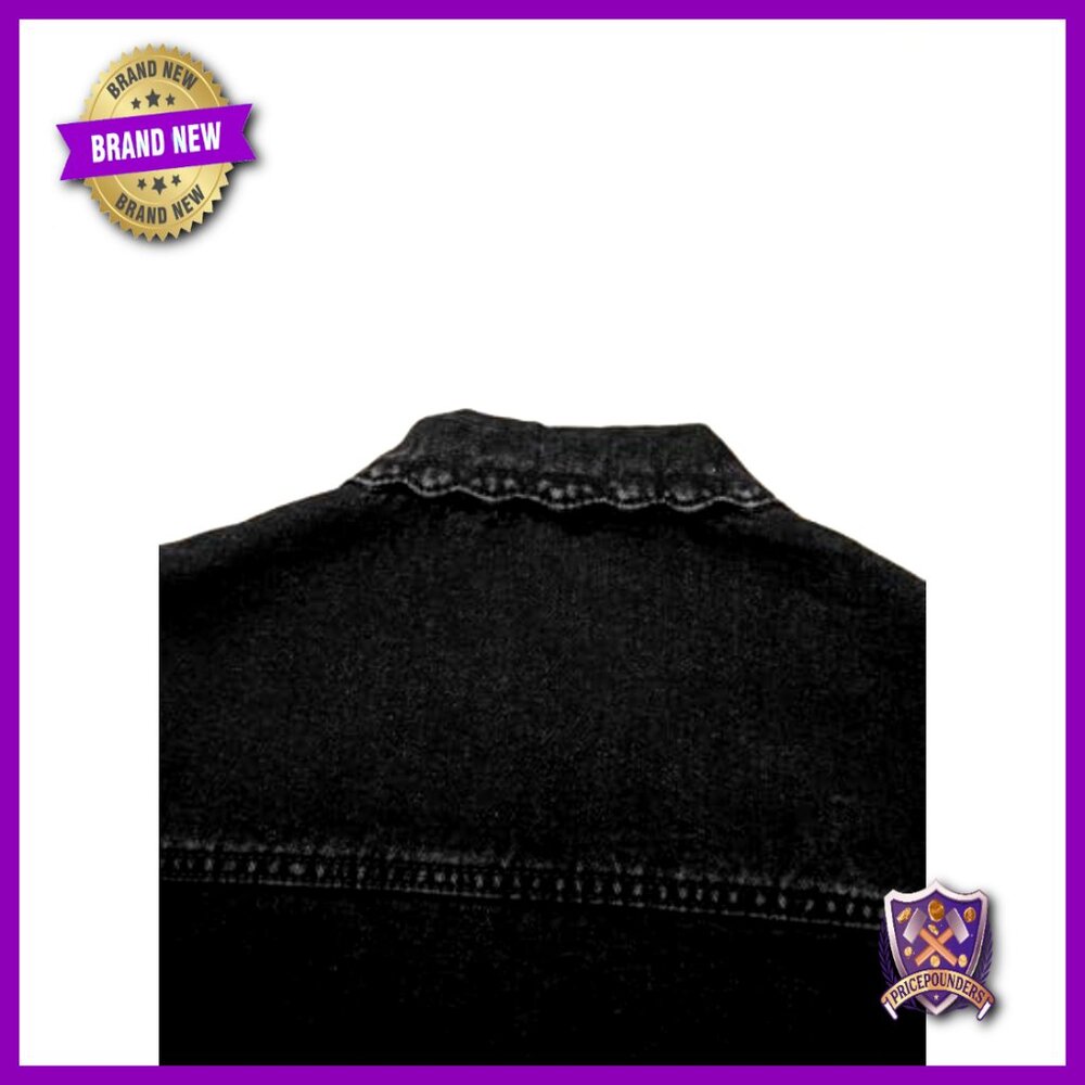 Oversized Denim Jacket Button Down Ruffled Shacke… - image 6